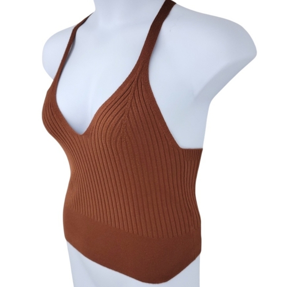 Abercrombie & Fitch Womens Brown Sweater V-Neck Tank Size Xl - Picture 2 of 11